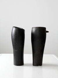 vintage black leather half chaps