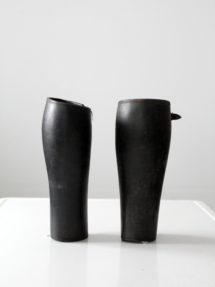vintage black leather half chaps