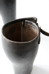 black leather gaiters
