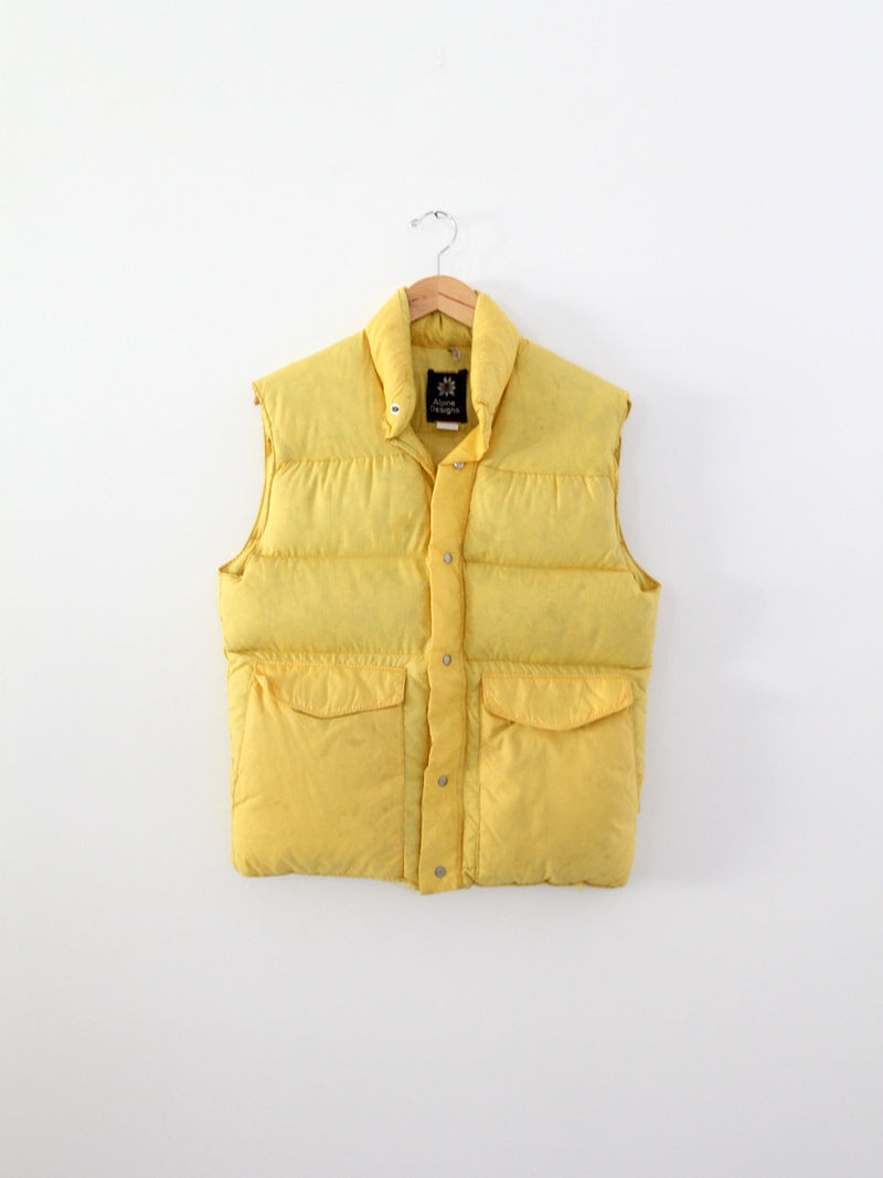 vintage 70s yellow puff vest