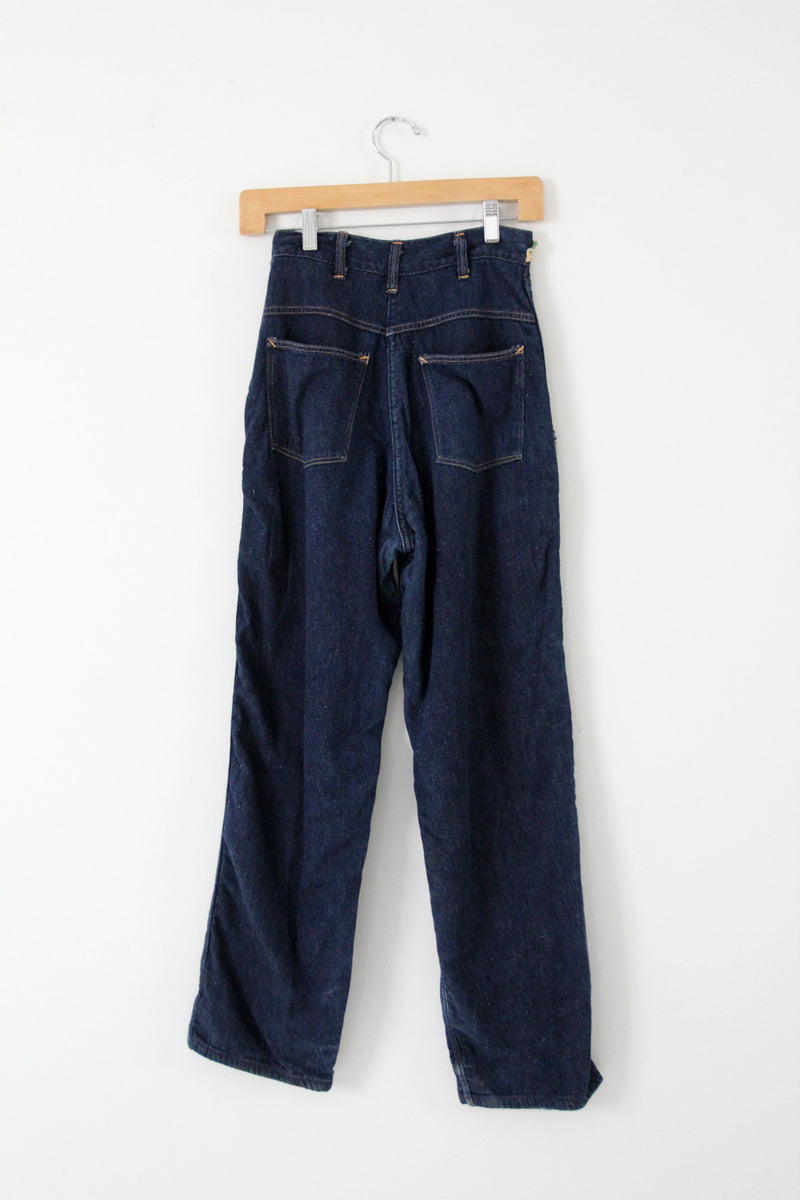 vintage 50s Kitty Carson side zip denim jeans, 25 x 29