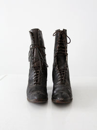 Victorian black leather boots