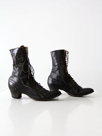 Victorian black leather boots