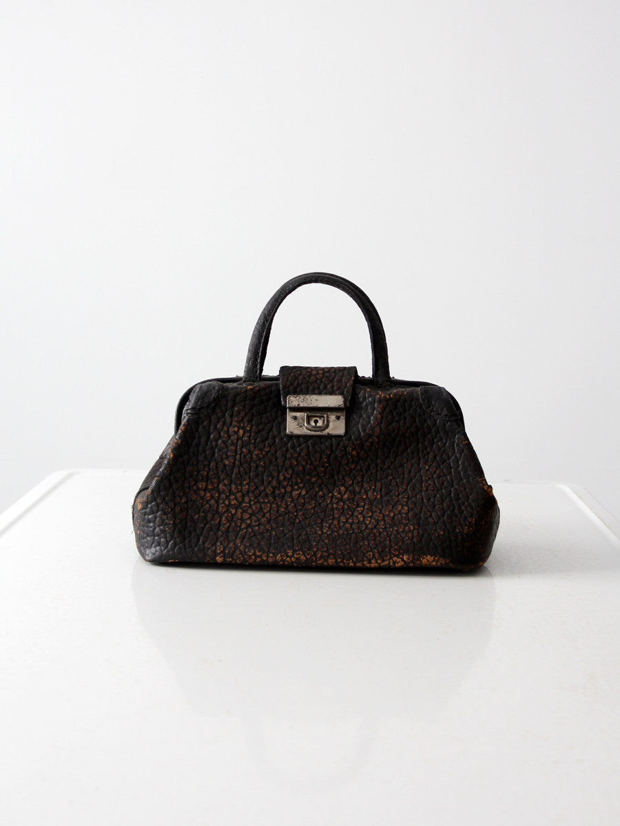 antique elephant hide purse