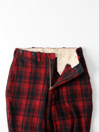 vintage 30s men's plaid hunting pants