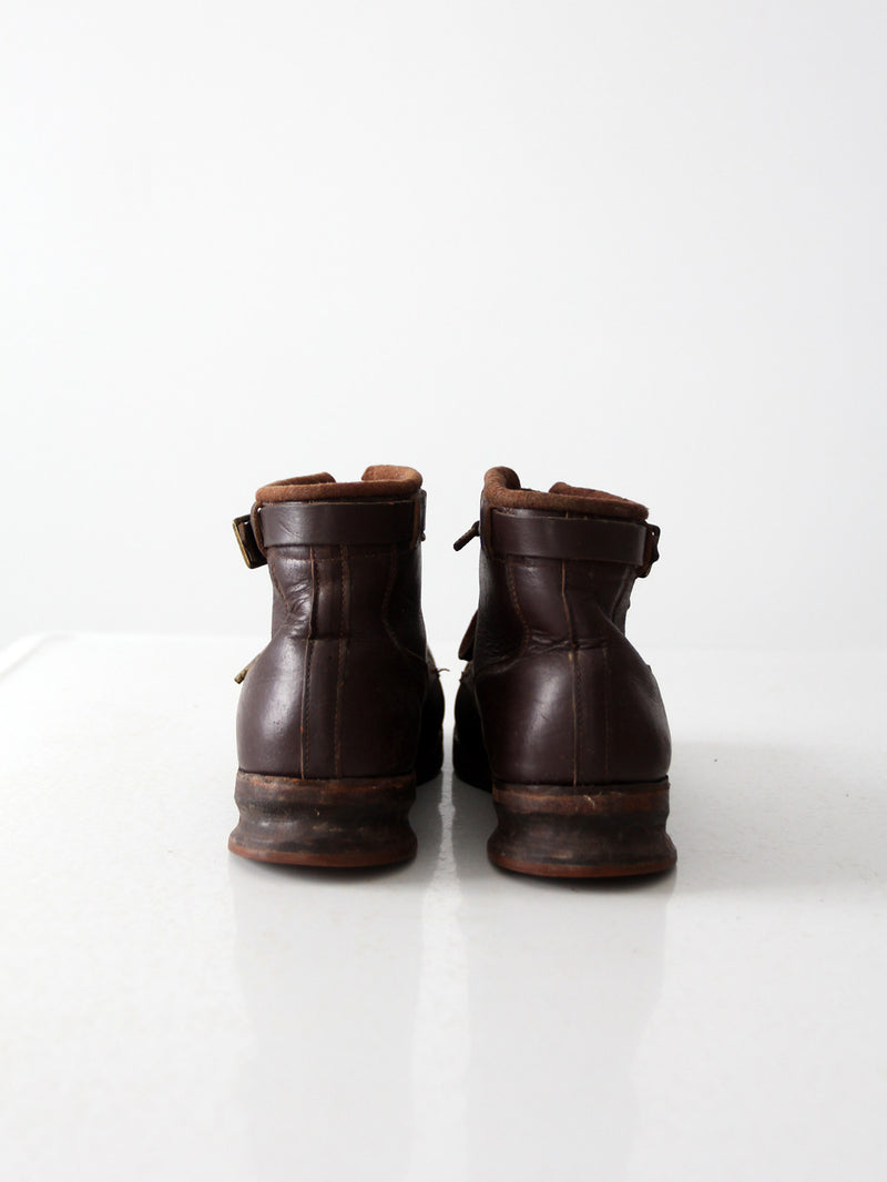 vintage leather ski boots, men's size 9.5