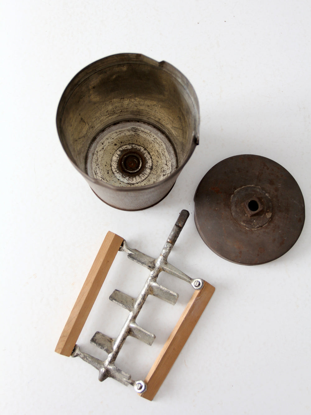 vintage ice cream canister with dasher