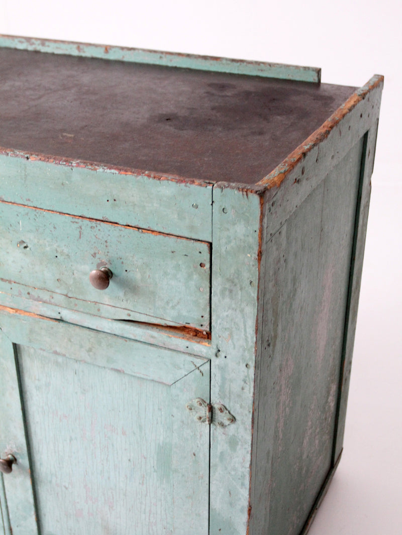 antique primitive painted cabinet