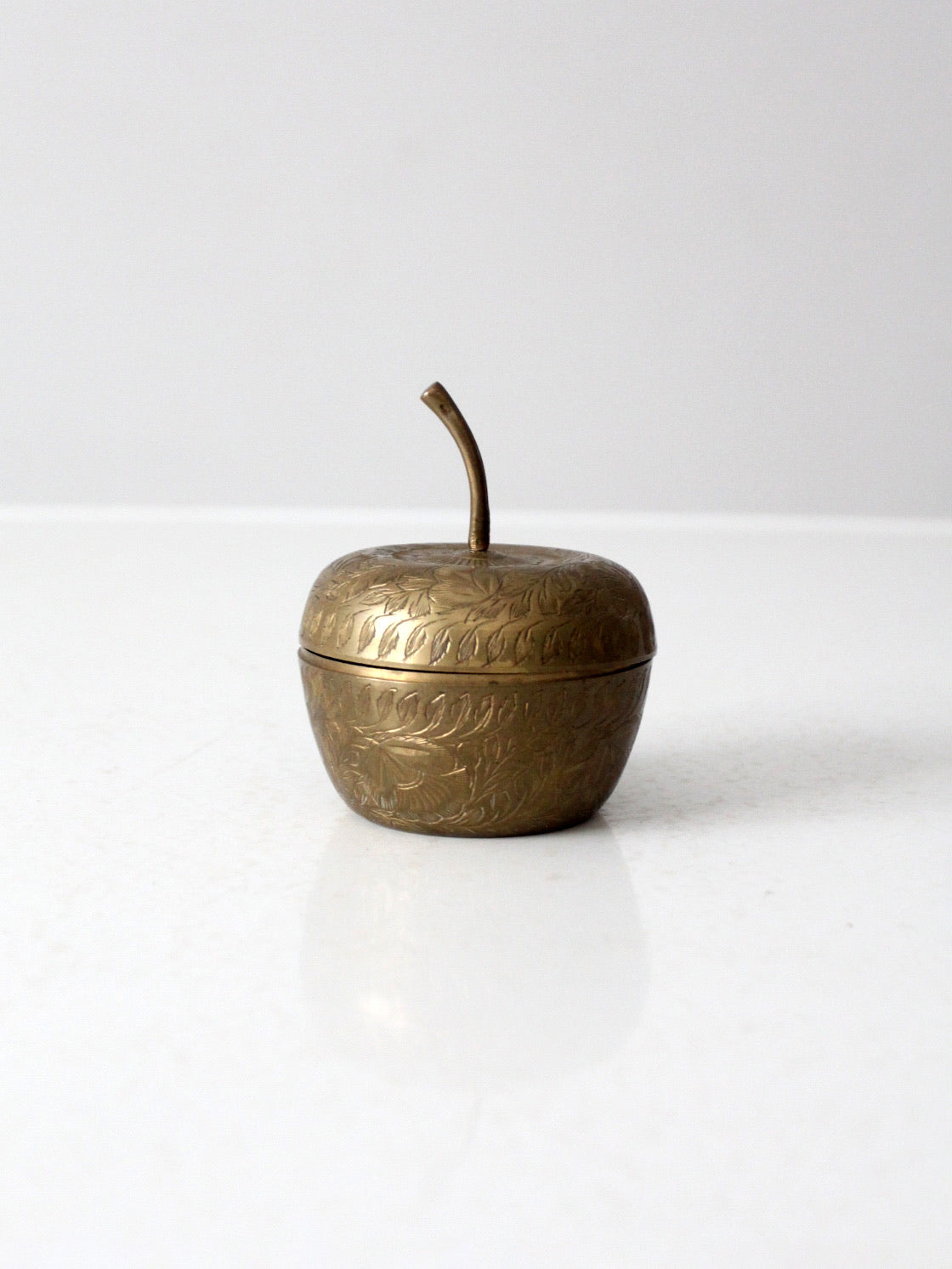 vintage brass figurative apple box
