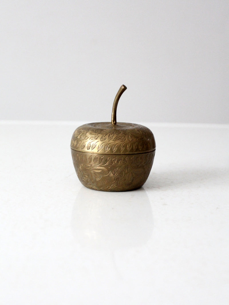 vintage brass figurative apple box