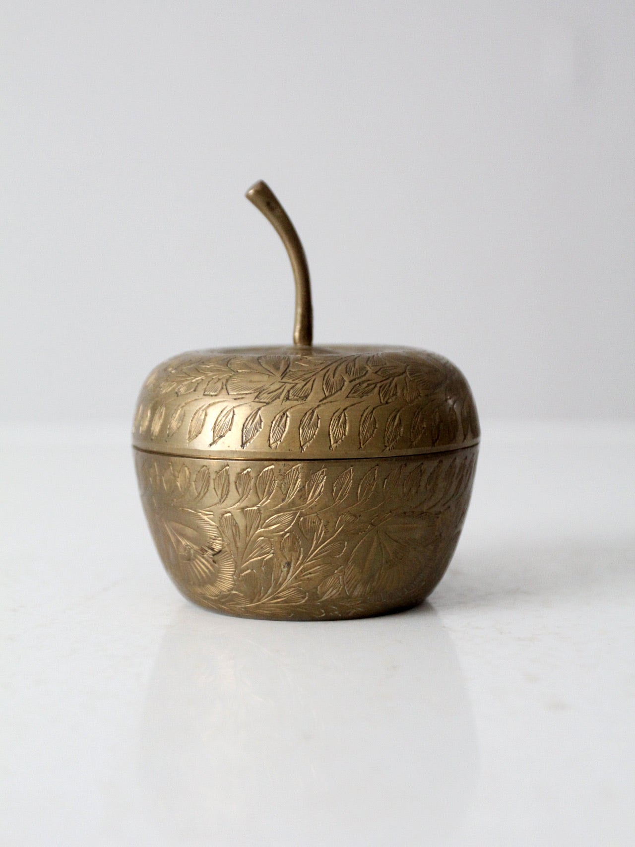 vintage brass figurative apple box
