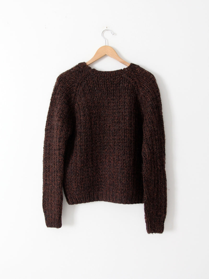 vintage chunky knit sweater with v-neck