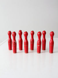 antique table top red skittles set 8