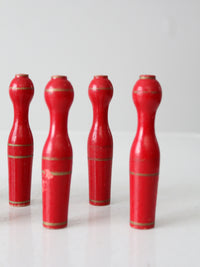 antique table top red skittles set 8