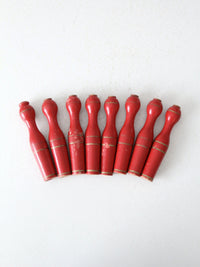 antique table top red skittles set 8