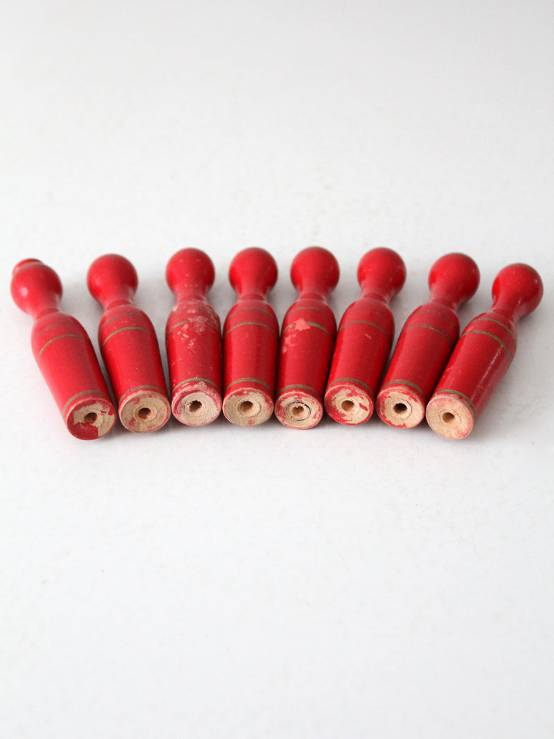 antique table top red skittles set 8