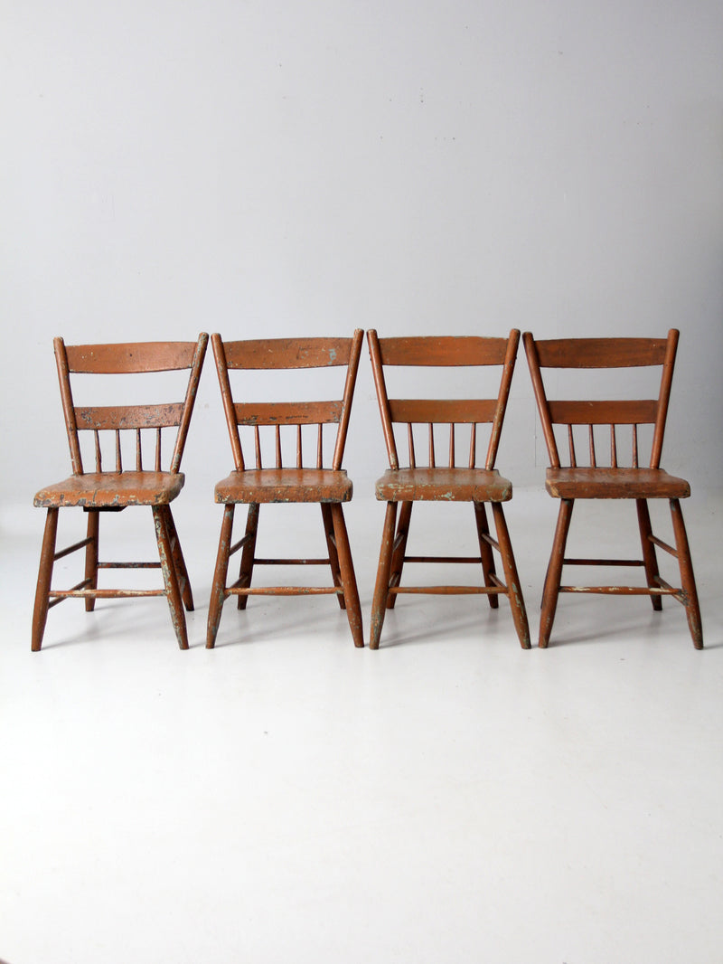 antique primitive chairs set of 4