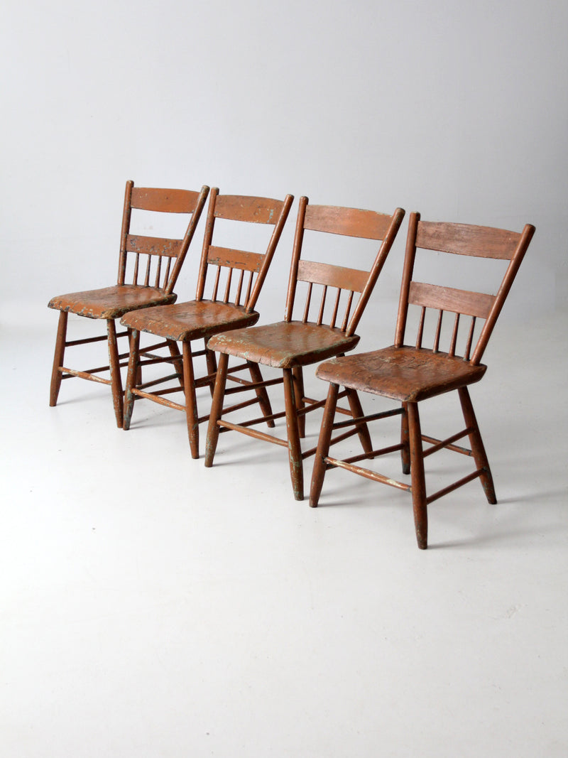 antique primitive chairs set of 4