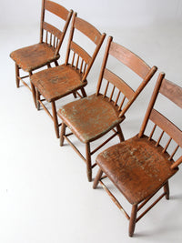 antique primitive chairs set of 4