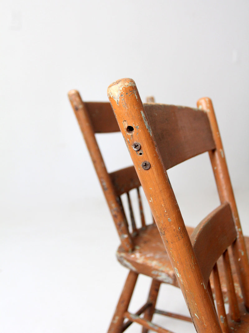 antique primitive chairs set of 4