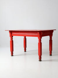 antique red wood table