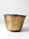 antique E. Miller brass hearth pot