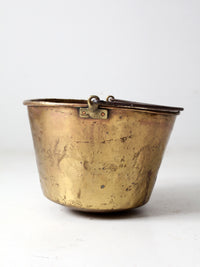 antique E. Miller brass hearth pot