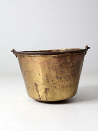 antique E. Miller brass hearth pot