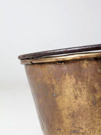 antique E. Miller brass hearth pot