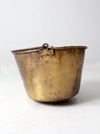 antique E. Miller brass hearth pot