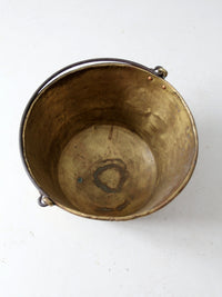 antique E. Miller brass hearth pot