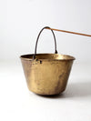 antique E. Miller brass hearth pot