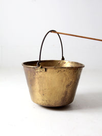 antique E. Miller brass hearth pot