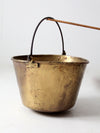 antique E. Miller brass hearth pot