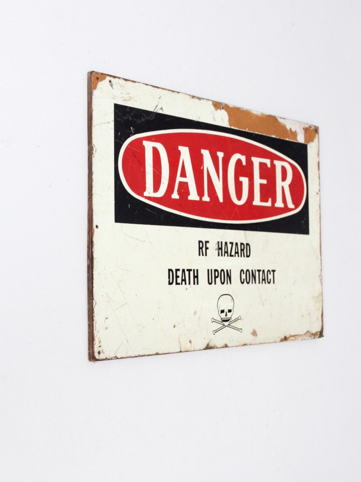 vintage metal Danger sign