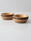 vintage carved wood bowls pair