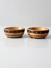 vintage carved wood bowls pair