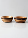 vintage carved wood bowls pair