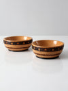 vintage carved wood bowls pair