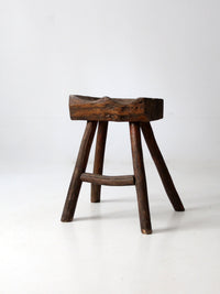 antique rustic saddle stool