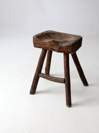 antique rustic saddle stool