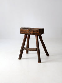 antique rustic saddle stool