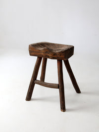 antique rustic saddle stool