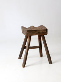 antique rustic saddle stool