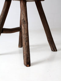 antique rustic saddle stool