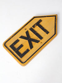 vintage wood Exit sign
