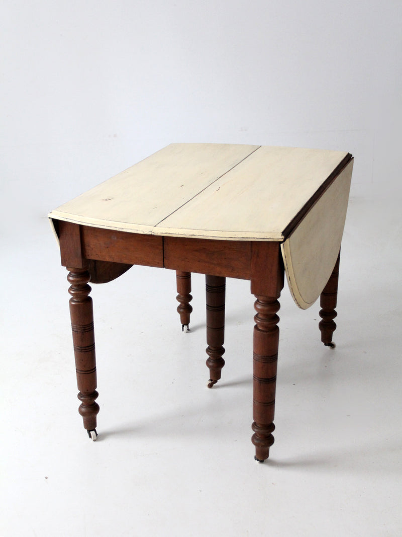 antique drop leaf table with fifth leg