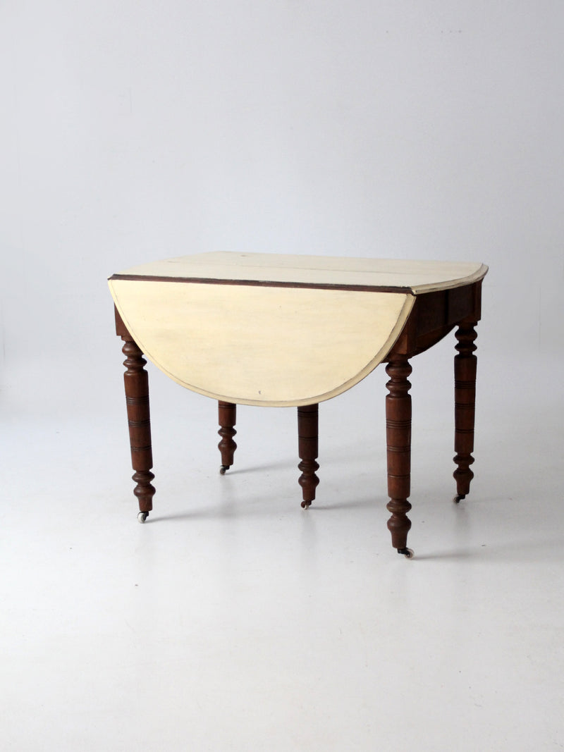 antique drop leaf table with fifth leg