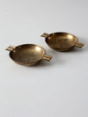 vintage brass ashtray pair