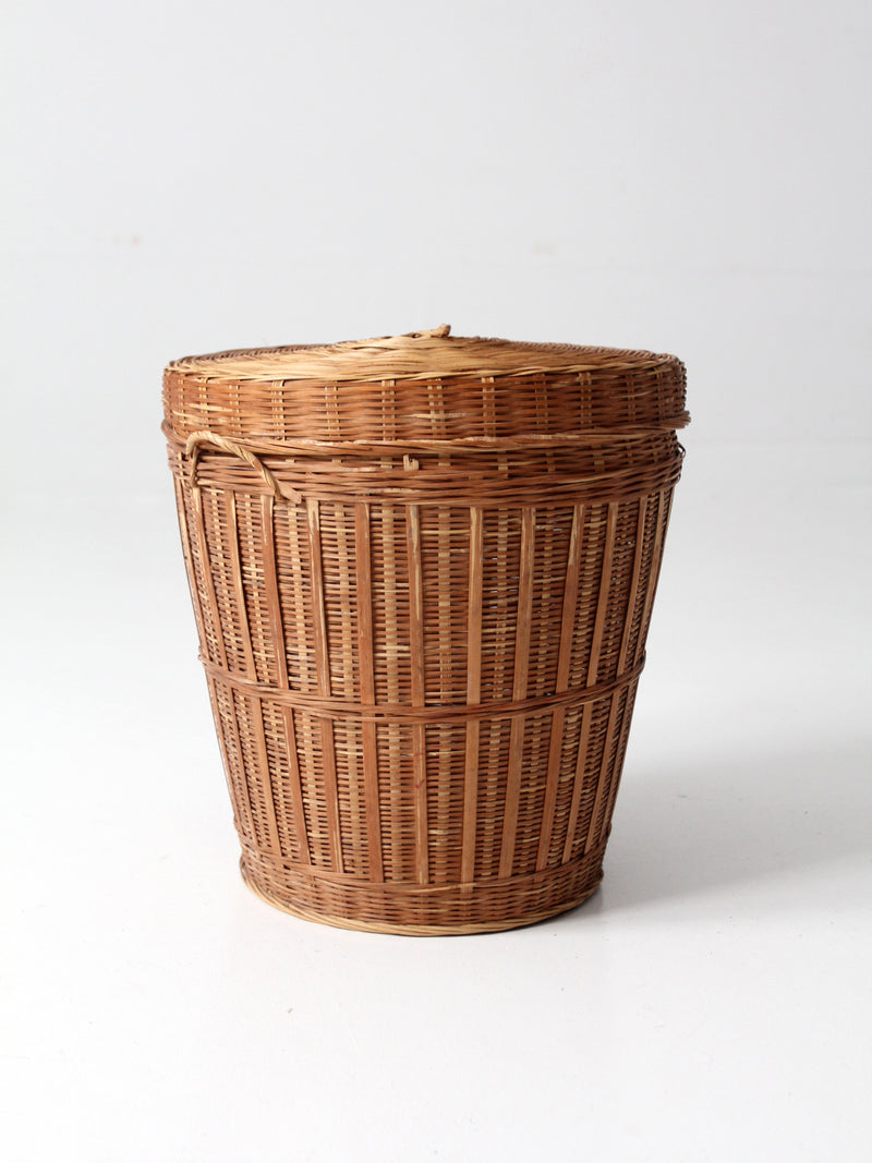 vintage storage basket with lid